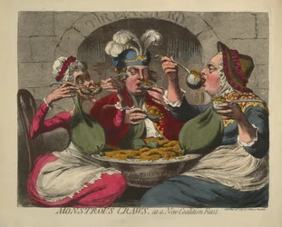 Monströse Krabben, bei einem neuen Koalitionsfest, 1787